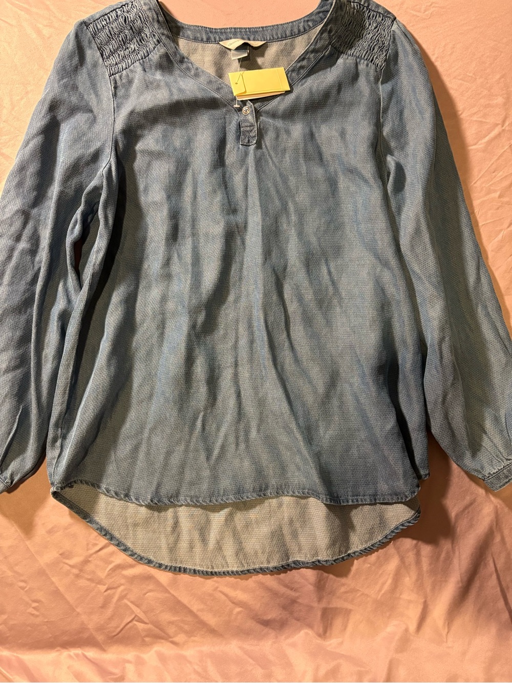 Christopher & Banks Light Blue Chambray Long-Sleeve Tunic